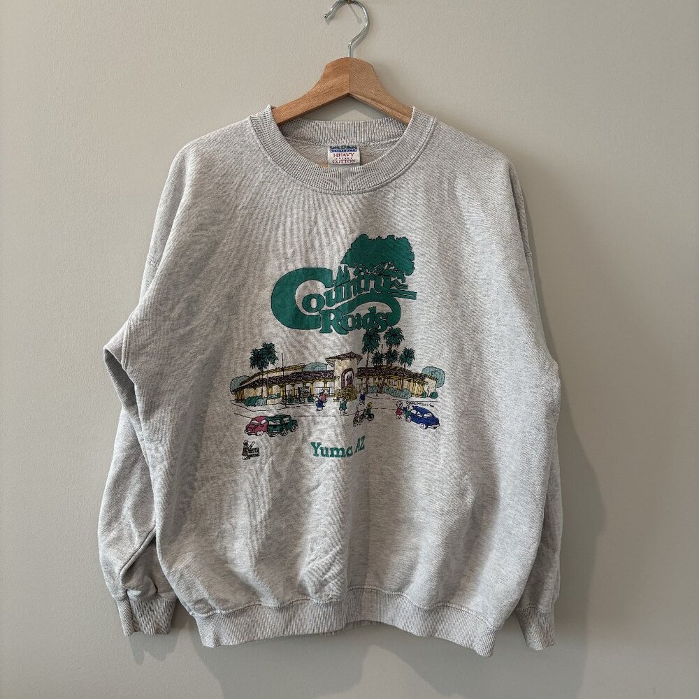Vintage 90s Yuma Arizona Country Roads Gray Crewneck sweater - Mens size xl